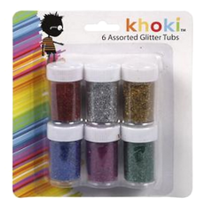 Khoki - 6 Assorted Glitter Shakers on a Card